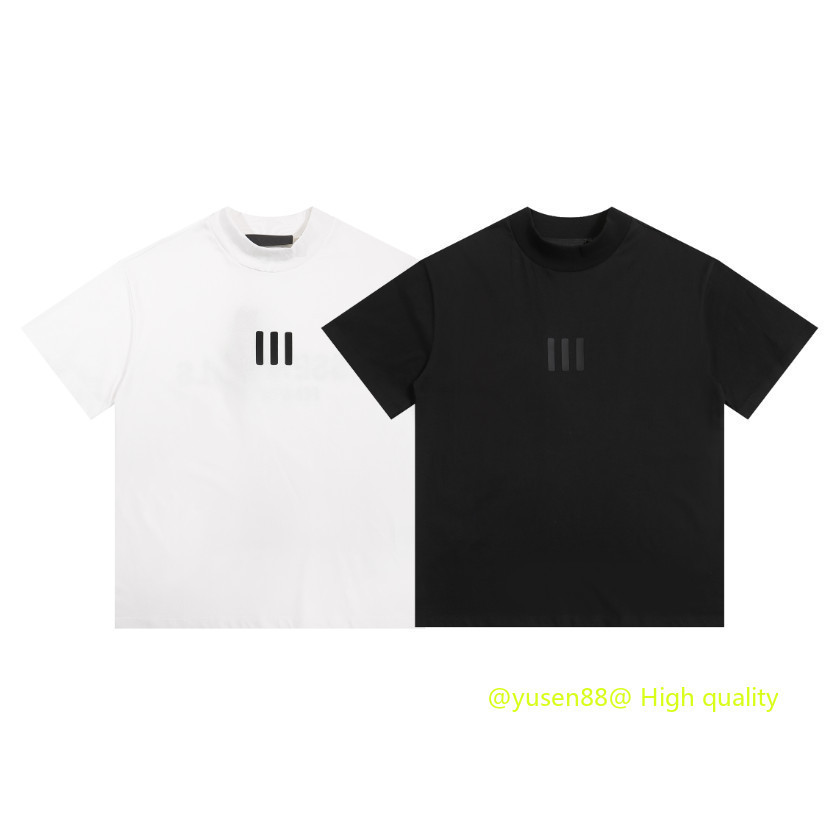 Ready Stock *** hot ** FEAR OF GOD Joint RRR123 Black Label เสื้อยืดแขนสั้นแนวตั้งสาม