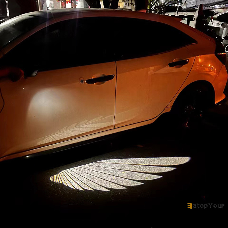 Eatopyour] 2 ชิ้น Angel Wings ยินดีต้อนรับชิปไฟสําหรับไร้สาย Led รถประตูยินดีต้อนรับเลเซอร์โปรเจคเตอร์โลโก้คลิปใหม่
