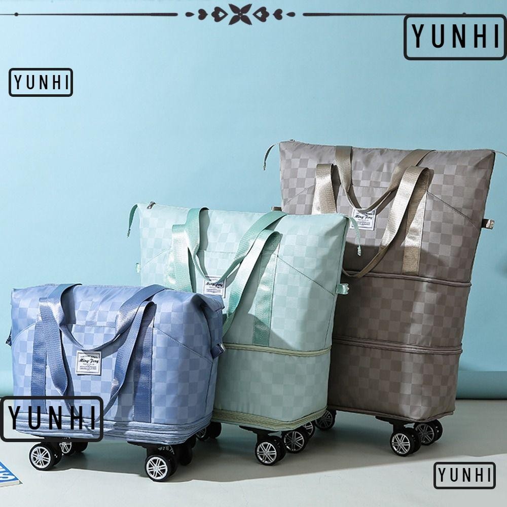 Yunhi Rolling Duffle Bag มีล้อ, กระเป๋า Duffle แบบพับได้ขยายกระเป๋า, แฟชั่นขยายล้อ Rolling กระเป๋าเดินทางกระเป๋าเดินทาง