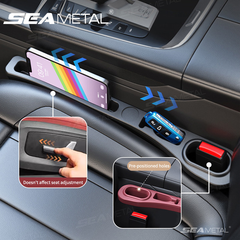 Seametal 2PCS แถบติดช่องว่างเบาะรถยนต์ ป้องกันการรั่วไหล