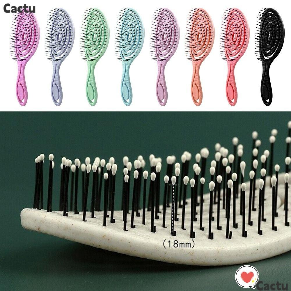 Cactu แปรงหวีผม ยืดหยุ่น ป้องกันไฟฟ้าสถิตย์ หวีจัดแต่งทรงผม หมุดนุ่ม หวีผม