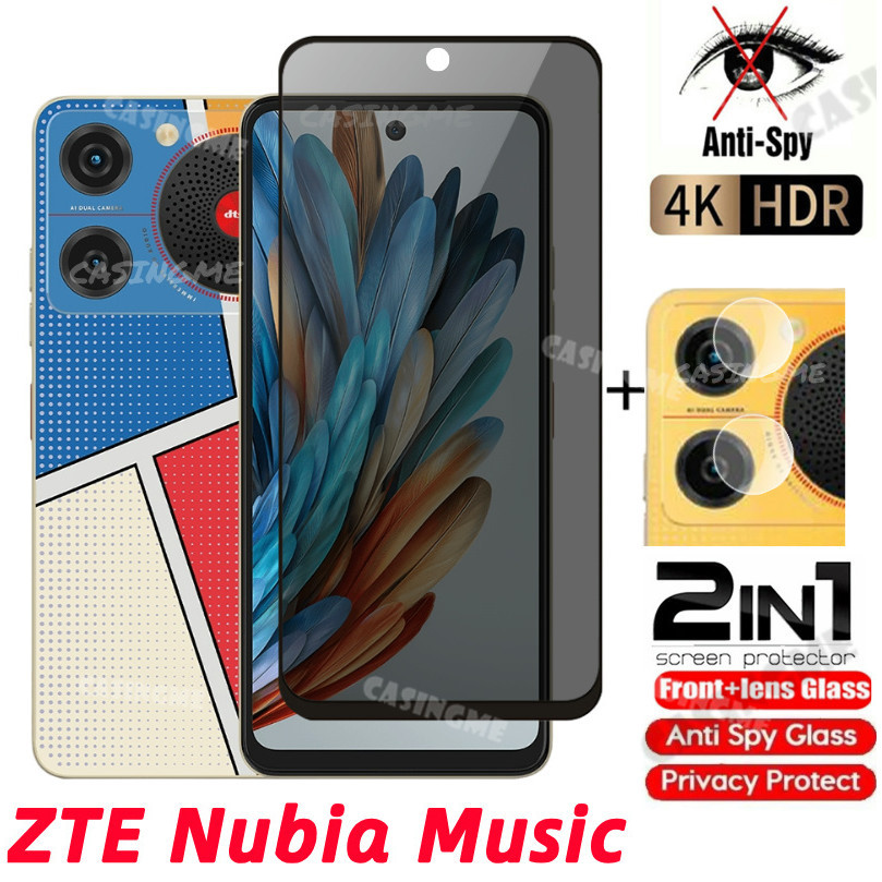 Zte Nubia Music 2024 กระจกนิรภัยส่วนตัว Anti-Spy ป้องกันหน้าจอ Anti Peek ฟิล์มความเป็นส่วนตัวสําหรับ ZTE Nubia เพลง ZTENubiaMusic Z2353 Anti Peek ฟิล์มความเป็นส่วนตัว