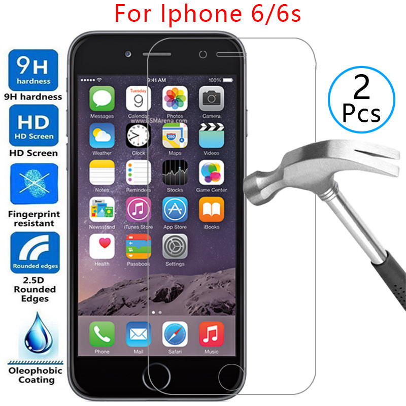 กระจกนิรภัยป้องกันหน้าจอสําหรับ iphone 6s 6 s case cover on i โทรศัพท์ s6 iphone6s ป้องกัน coque กระ