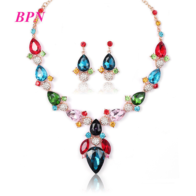 Bpn ขายร้อนใหม่ Retro ยุ้ยและบรรยากาศชุดสร้อยคอสีสําหรับเสื้อกันหนาวผู้หญิงโซ่กระดูกโลหะผสม XL065