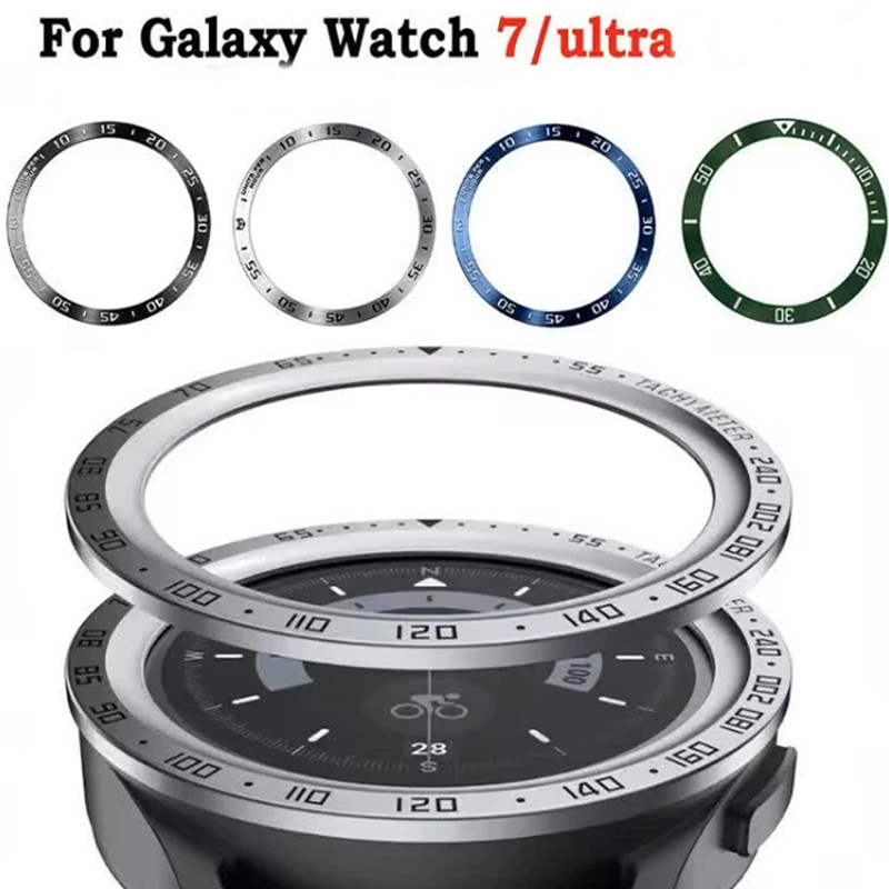 โลหะ Bezel แหวนสําหรับ Samsung Galaxy นาฬิกา Ultra 47 มม.เหล็ก Bezel สําหรับ Galaxy นาฬิกา 7 40 มม.44 มม.ความเร็ว Scale หลักแหวนอุปกรณ์เสริม