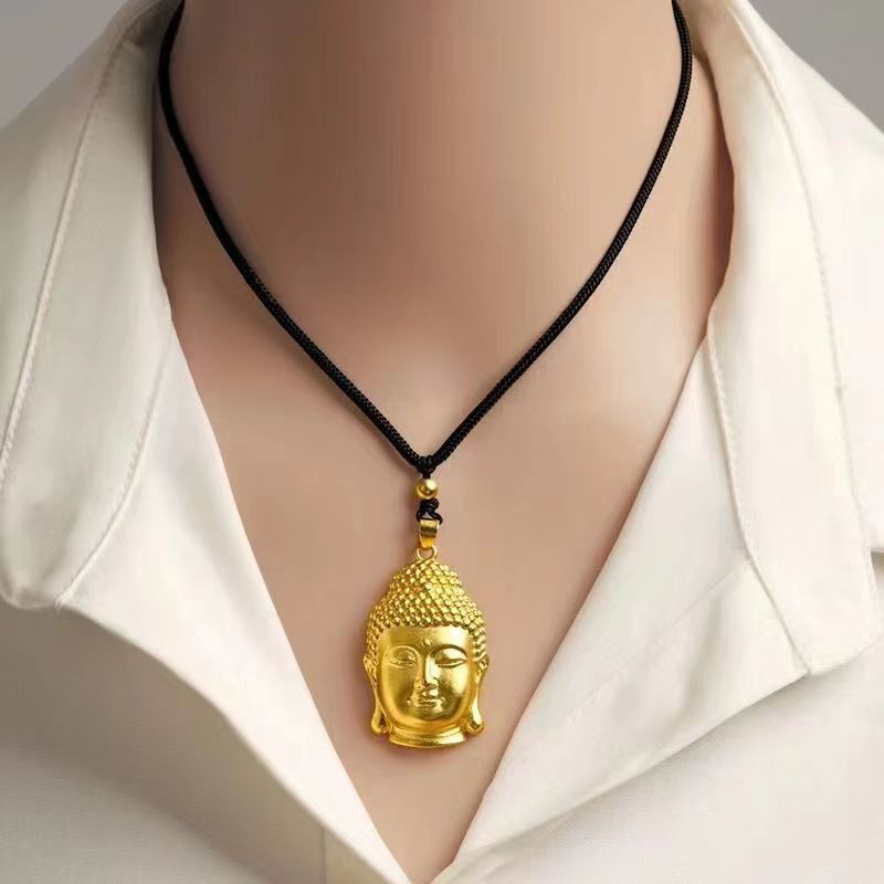 18เค ทองวินเทจผู้ชายและผู้หญิงแฟชั่นอเนกประสงค์สแตนเลสพระพุทธรูปหัว พระเครื่อง จี้สร้อยคอเครื่องประดับอุปกรณ์เสริม