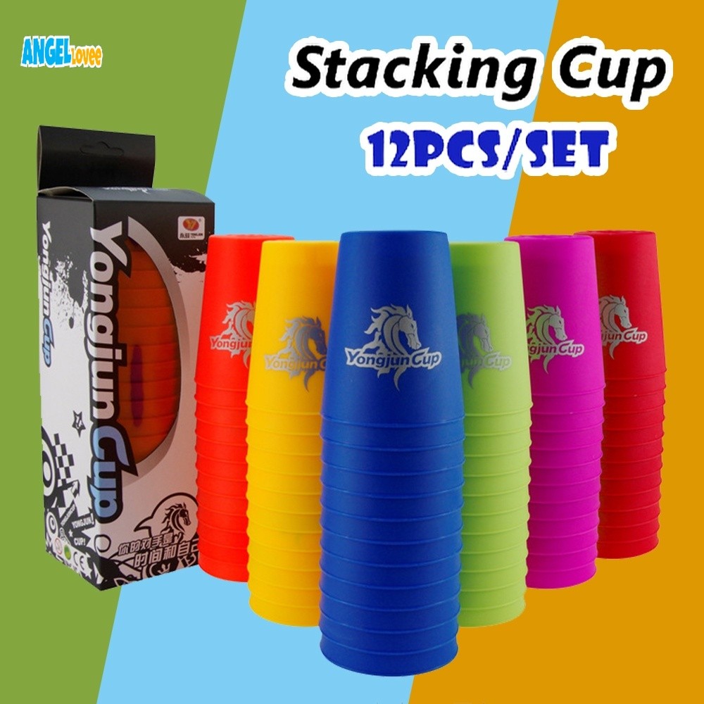 YJ Yongjun Speed Flying Cup Stacking Cup Quick Stacks Cup 12 ชิ้น/เซ็ต