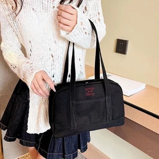 【พร้อมส่ง】miss bag fashion กระเป๋าสะพายข้างผู้หญิง กระเป๋าผ้าใบ สไตล์เกาหลี เรียบง่าย