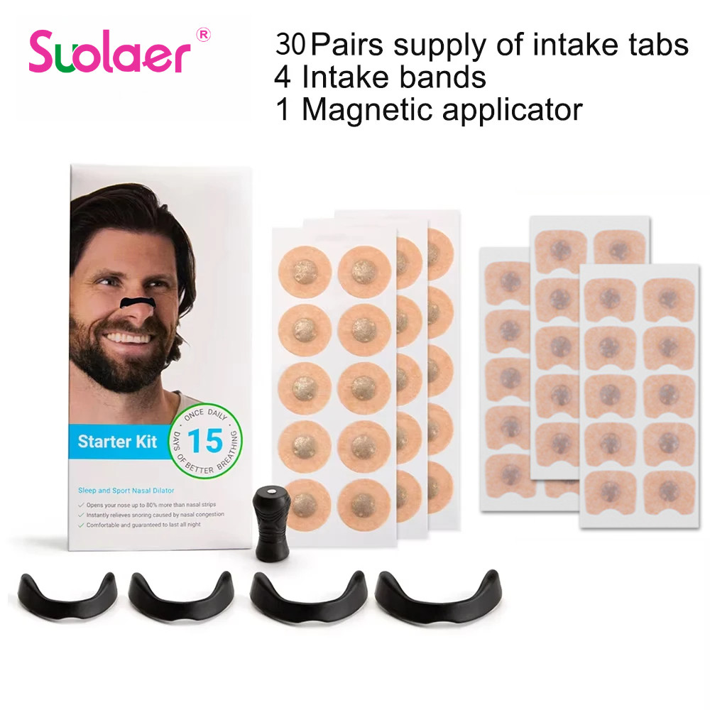 15/30days Magnetic Nasal Strips Nasal Breathing Dilators ชุดเพิ่ม Air Intake ปรับปรุง Sleeping