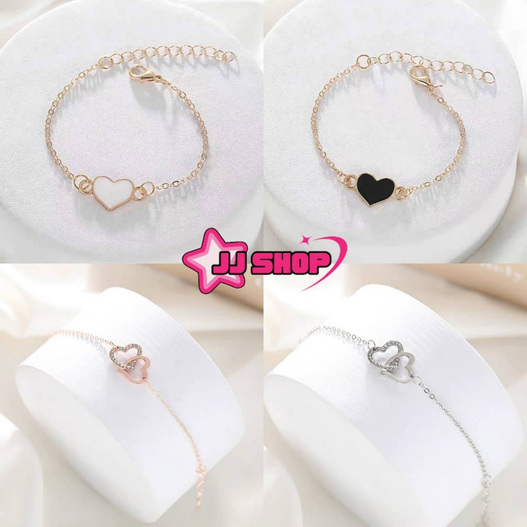 JJ Shop​💜​พร้อมส่ง แฟชั่นสร้อยข้อมือหัวใจพีชสร้างสรรค์สร้อยข้อสร้อยข้อมือโลหะ มินิมอล "BRL-1/BRL-2"