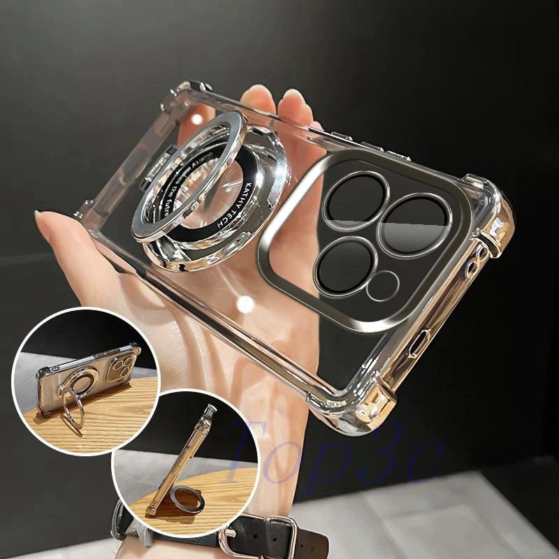 เคส infinix Hot 40 Pro Bracket สไตล์ถุงลมนิรภัยป้องกันการตกเคสโทรศัพท์โปร่งใส CDSJ