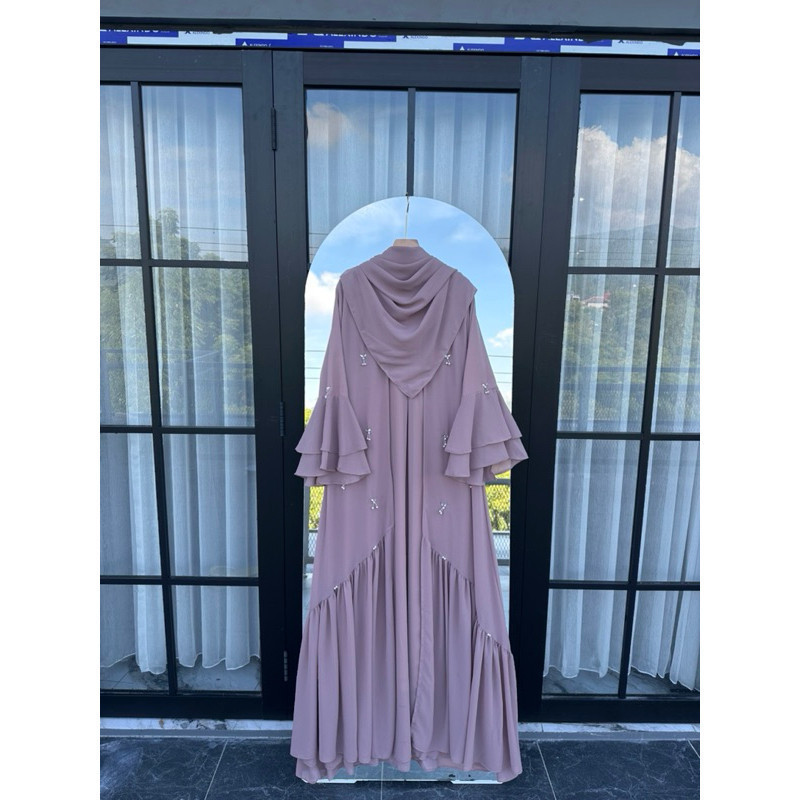 Zaina Abaya ชุดฮิญาบรูปสี่เหลี่ยมผืนผ้าล่าสุดของผู้หญิง Abaya Gamis วัสดุ Ceruty Armany ตุ๊กตาเด็ก Full Puring