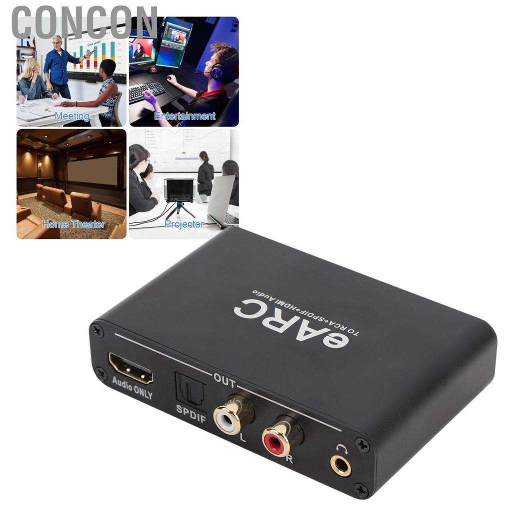 Concon อะแดปเตอร์ HDMI ARC EARC EARC Sound Extractor Optical 3.5 มม. เอาท์พุท HD มัลติมีเดียสำหรับแอมพลิฟายเออร์ลำโพง HDTV