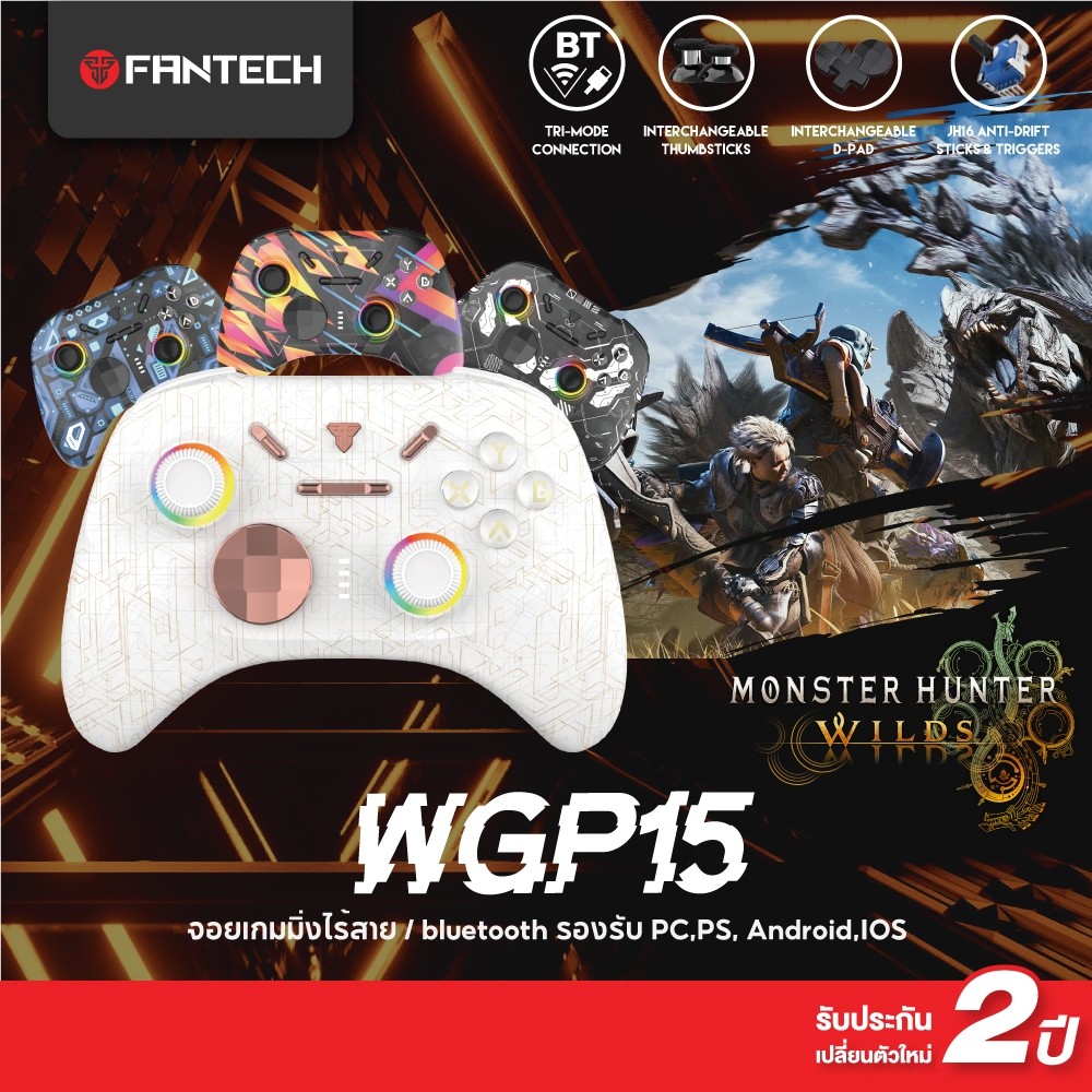 FANTECH Wireless gaming controller จอยเกมมิ่งไร้สาย / bluetooth รองรับ PC,PS, Android,IOS,รุ่น WGP15