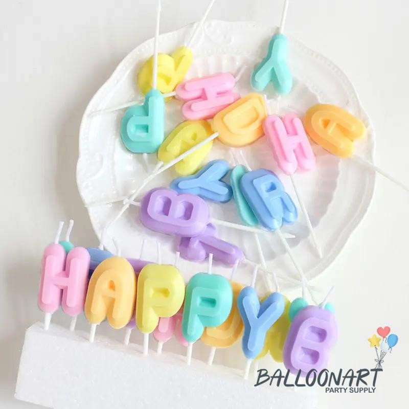 LILIN HBD Macaron/Pastel/เทียนวันเกิด/เทียนวันเกิด/ตกแต่งเค้ก