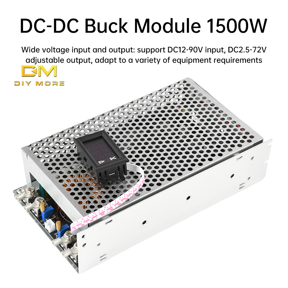 Diymore DC-DC Step-down โมดูล 1500W ปรับโมดูล DC 15V-90V ถึง DC 2.5V-72V 1.5-50A ต่อเนื่องปรับแรงดันไฟฟ้าคงที่และโมดูลปัจจุบัน