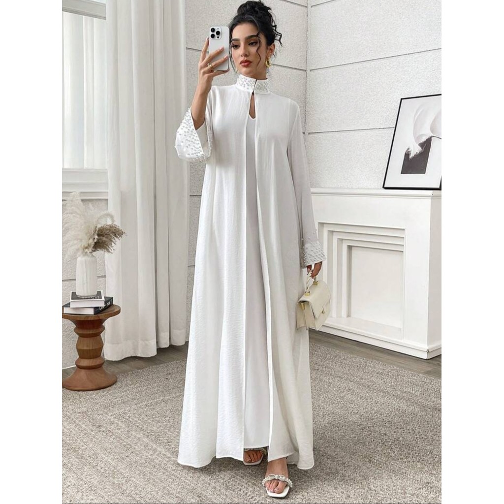 Jema Outer Abaya Silk Pearl ไซส์ XS-7XL ON80