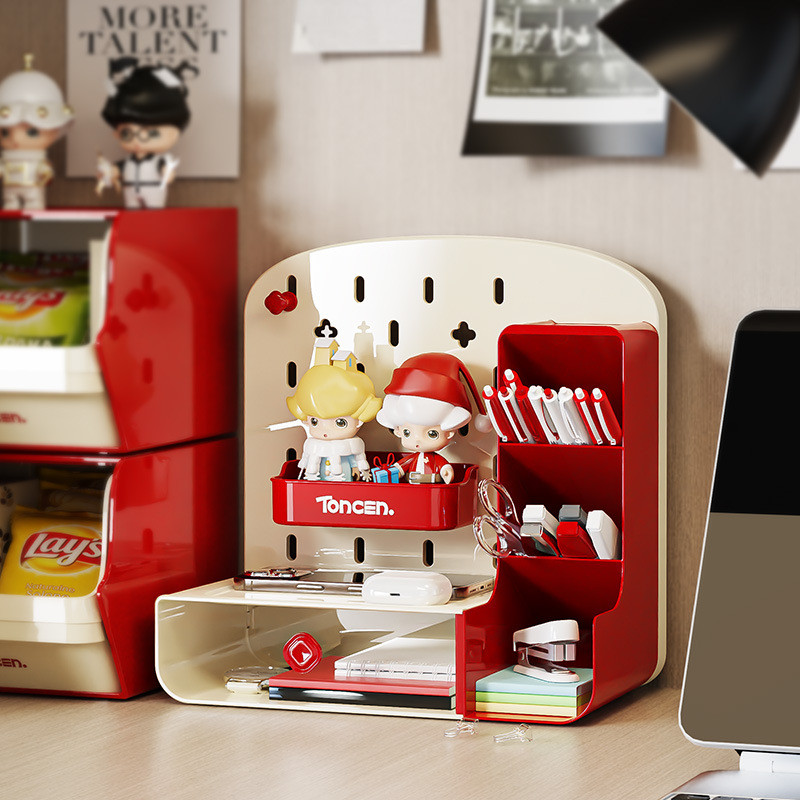 อเนกประสงค์และปรับได้โต๊ะอะคริลิคออแกไนเซอร์กับ Pegboard & ลิ้นชัก, โต๊ะเรียนนักเรียนสําหรับเครื่องเ