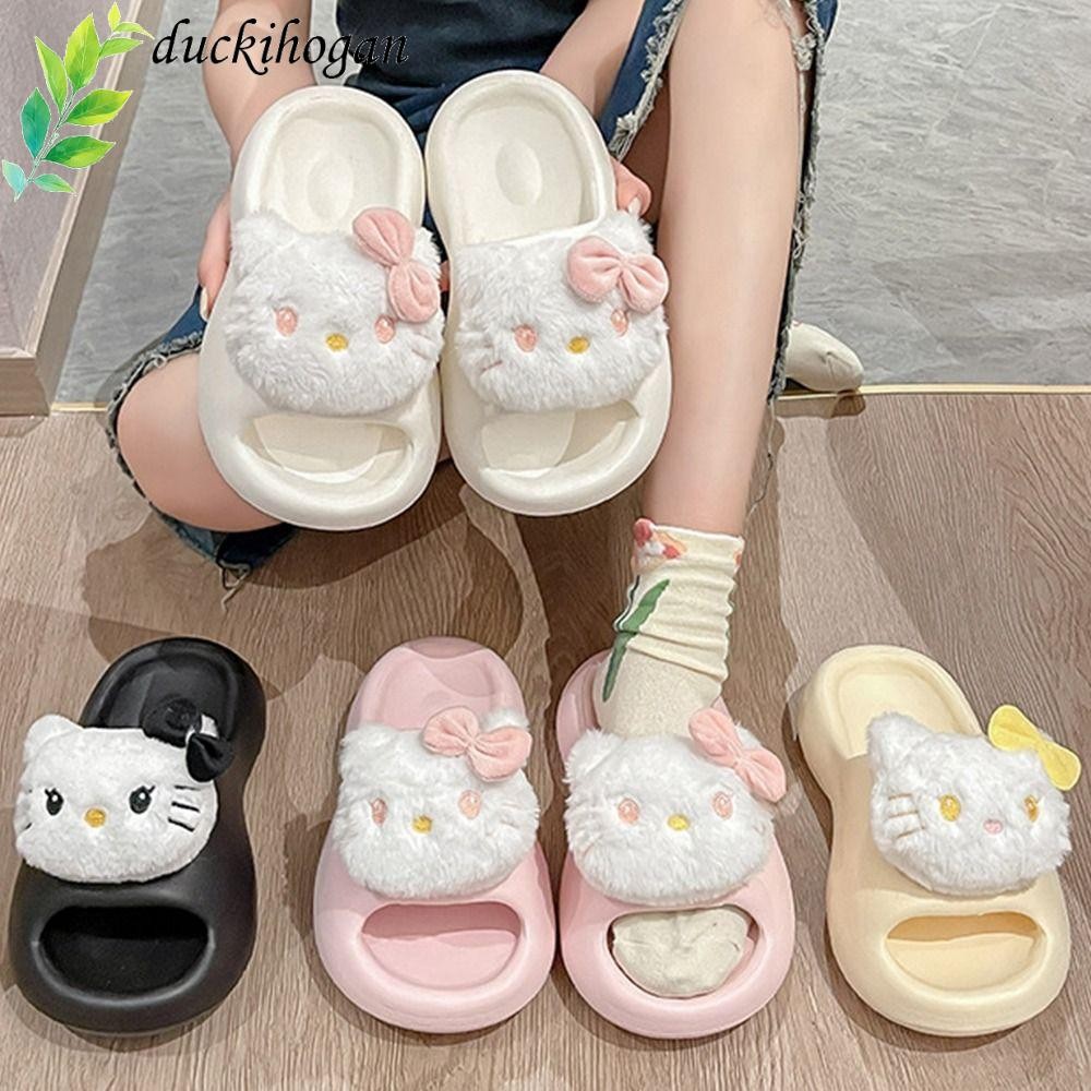 Duckihogan รองเท้าแตะสไลด์, รองเท้าแตะอาบน้ําสไลด์น่ารัก, รองเท้าแตะร้อนตลก Kitty Shower Shoes Women