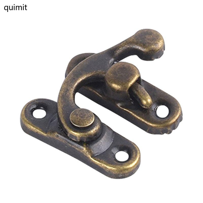 Quim Right Swing Arm Tiny Hook สําหรับ Latch สําหรับกล่อง Antique Bronze Tone Hasp สําหรับพจนานุกรม