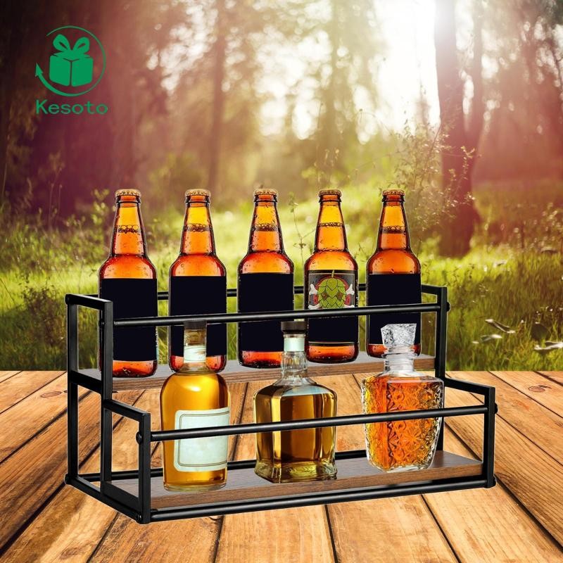 [เอโฮโยซา] ชั้นวางน้ําเชื่อมกาแฟออแกไนเซอร์ชั้นวางเครื่องเทศ2ชั้นยืนแสดงปรุงรสออแกไนเซอร์แร็คสําหรับบาร์สําหรับสถานีกาแฟ