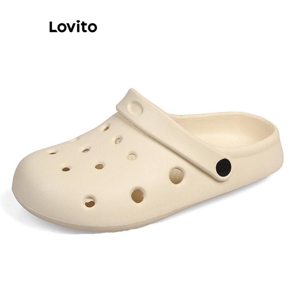 (Trendy) Lovito วัสดุ อีวา ธรรมดาสบายๆไม่มีเท้าเหม็นช็อคโกแลตนุ่มสบายแต่เพียงผู้เดียววันหยุดสุดสัปดา