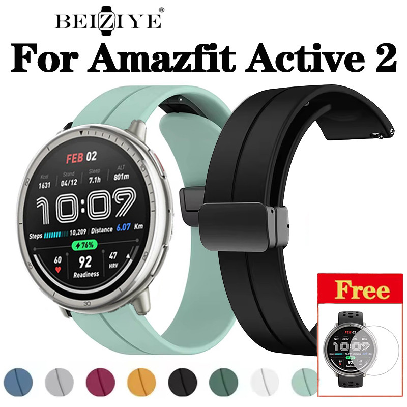 สําหรับ Amazfit Active 2 สมาร์ทนาฬิกาหัวเข็มขัดแม่เหล็กสําหรับ Amazfit Active 2 สายรัดข้อมือซิลิโคนสร้อยข้อมือ Watchband Accessorie
