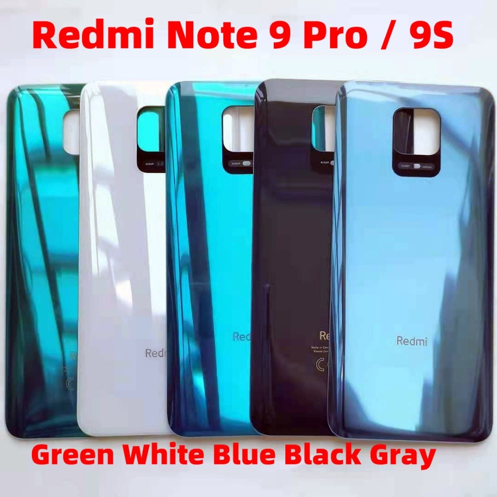 ฝาครอบกระจกด้านหลังสําหรับ Xiaomi Redmi หมายเหตุ 9 Pro / หมายเหตุ 9S ฝาครอบแบตเตอรี่แชสซีประตู Red Mi หมายเหตุ 9Pro อะไหล่ซ่อม