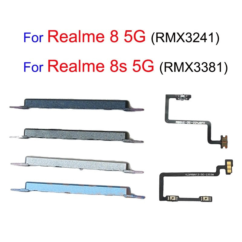 สําหรับ Realme 8 5G 8S ปุ่มเพิ่มระดับเสียง Flex และ Power Flex
