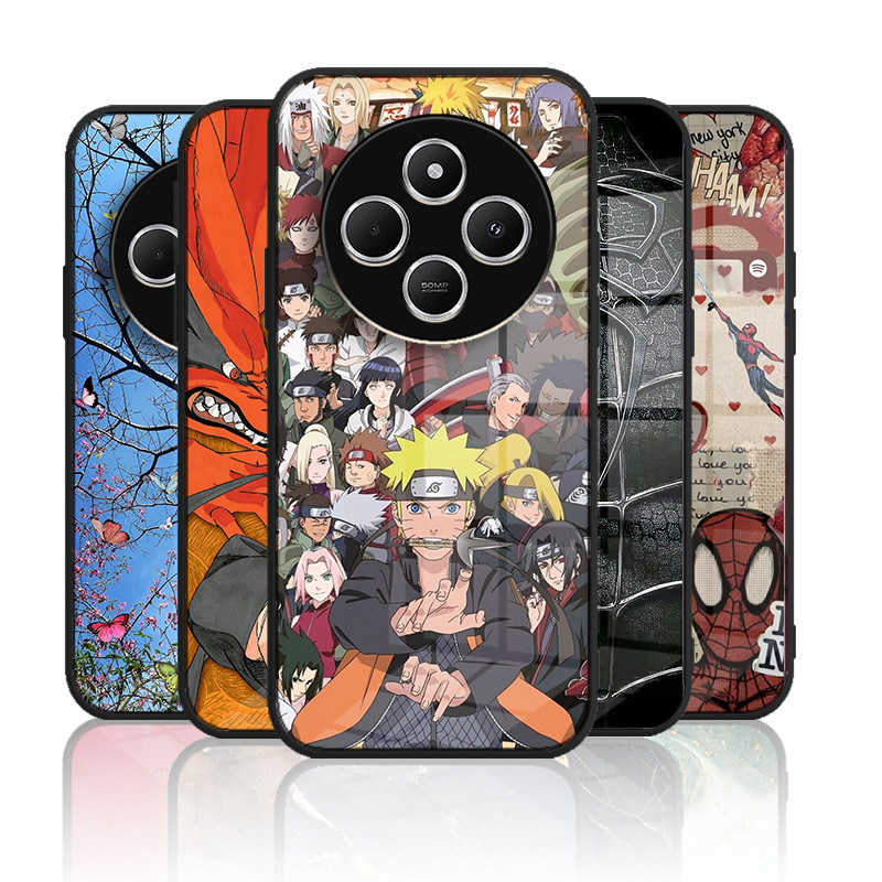 ปลอกแก้วสําหรับ Xiaomi redmi 14C poco C75 เคสกันกระแทกกระจกนิรภัย Back & กรอบซิลิโคนอ่อนนุ่มป้องกันรอยขีดข่วนป้องกันกล้อง Secure Fit Cover