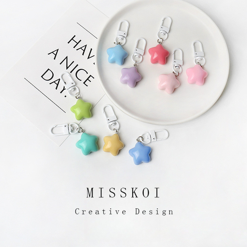 Mjt Sweet Dopamine พวงกุญแจดาวห้าแฉกกระเป๋า Macaron จี้จี้สาวหวาน