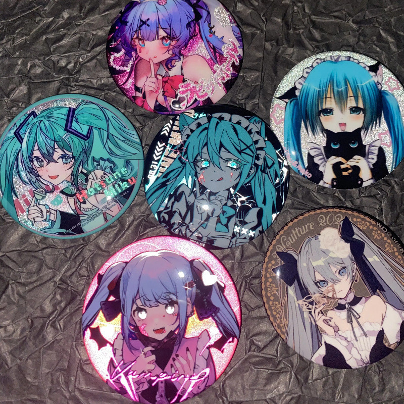 ที่เข้มงวดเลือก miku แม่บ้าน Hatsune miku Bar Badge 58 มม.แฟลชคู่เงินหัวหอมพัดลม Man สองมิติ Merchan