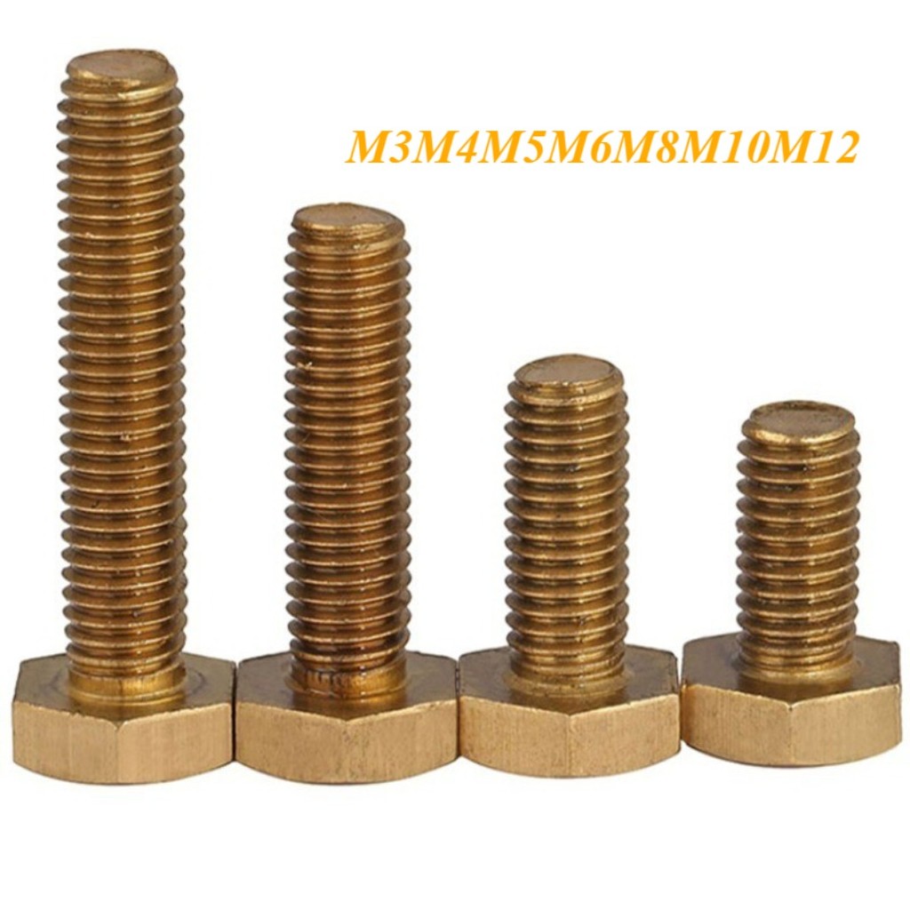 M3m4m5m6m8m10m12 สกรูทองเหลืองทองเหลืองสกรูหกเหลี่ยมภายนอก