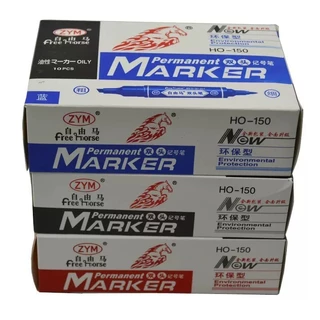 BUYBUYTECH ตราม้า ปากกาเคมี ปากกามาร์คเกอร์ 2 หัว Horse twin tip permanent marker