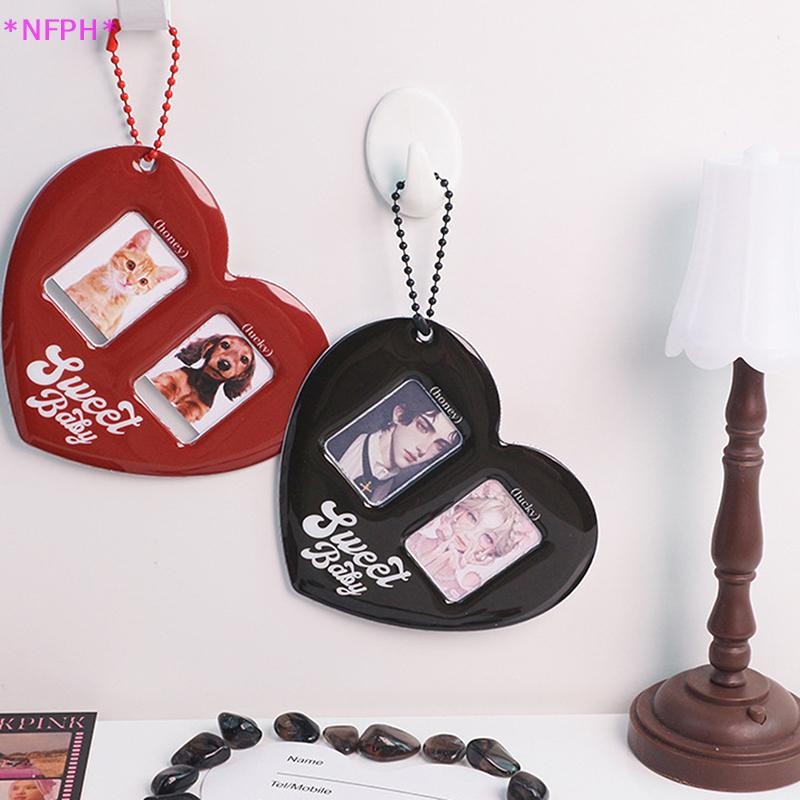 Nfph> Love Heart Idol Photo Sleeves Pendant Card Holder Photocards Film Protector Photo Pocket ใหม่