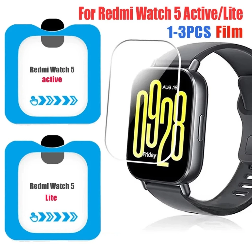 กระจกนิรภัยด่วนสําหรับ Redmi Watch 5 Active/Lite HD หน้าจอฟิล์มป้องกันฝาครอบฟิล์มใส