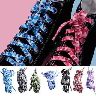 [จัดส่งภายในประเทศ]1 คู่ 120 ซม.แบนรองเท้า laces รองเท้าผ้าใบเชือกผูกรองเท้าพิมพ์ Strings ยืดหยุ่นลวงตาเชือกผูกรองเท้ารองเท้าอุปกรณ์เสริมกีฬากลางแจ้ง
