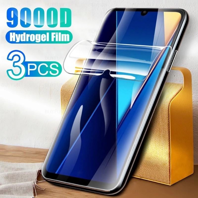 ‌3pcs HD Clear Anti Glare Hydrogel สําหรับ Xiaomi Poco X7 X6 X5 X4 X3 X2 M7 M6 M4 Pro Neo NFC GT Plu