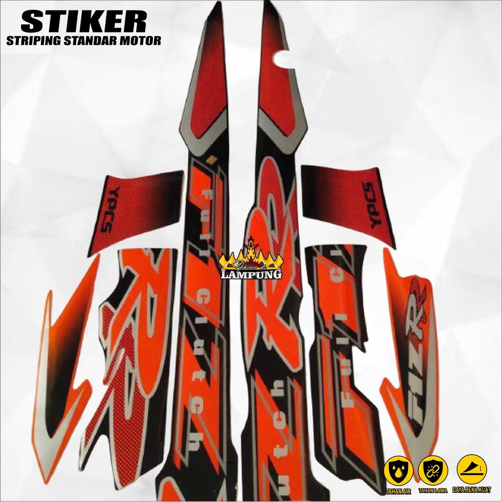 รถจักรยานยนต์ Striping สติกเกอร์ Polet List Yamaha F1ZR fizr fiz r f1 zr 2002 สีดําสีส้มรายการร่างกา