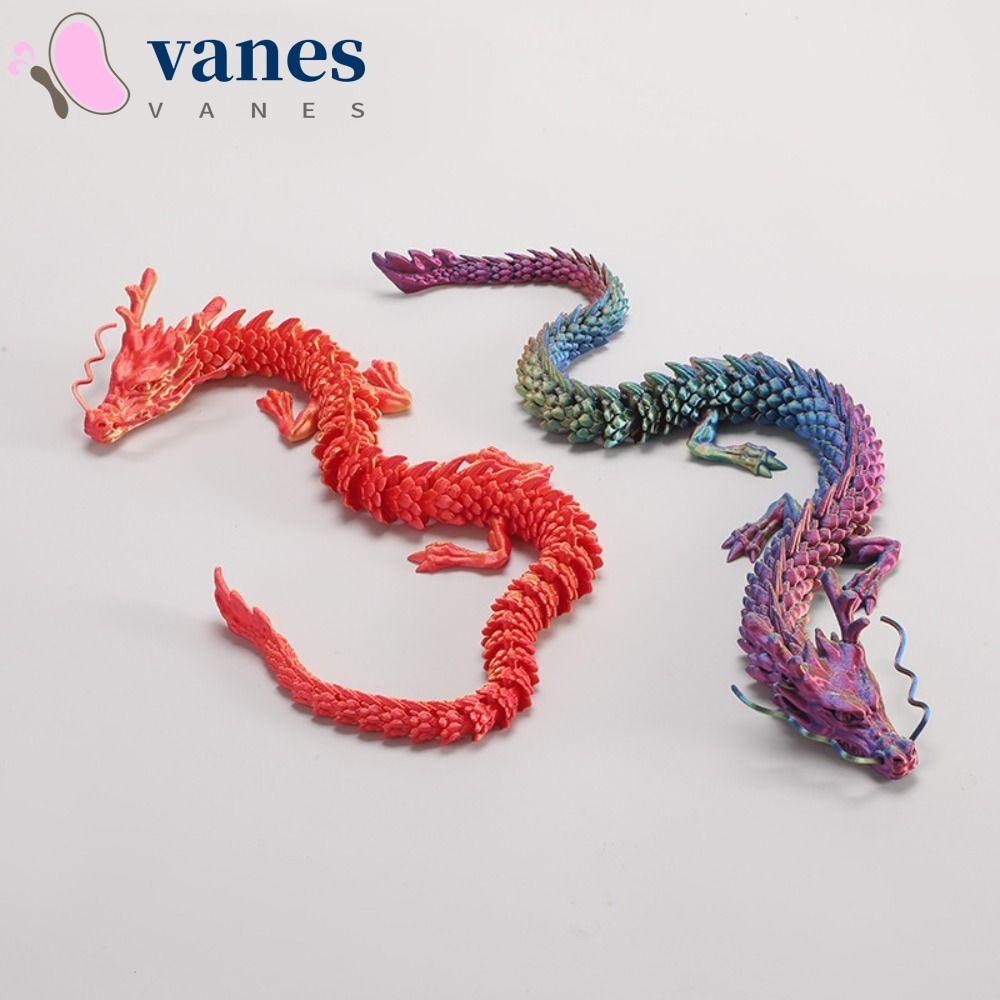 NAESV ของเล่นมังกรพิมพ์ 3D หมุนได้ 30/45 ซม. เครื่องประดับมังกรจําลอง, นักษัตรปีงูยืดหยุ่น PLA Multicolor Articulated Chinese Dragon ตกแต่งรถ