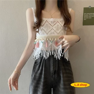 L.A Shop★สไตล์ใหม่★ เสื้อถักไหมพรม คาวาอี้น่ารัก สไตล์โบฮีเมี่ยน ปลายปล่อย สีพาสเทลคาวาอี้ "CX00827"