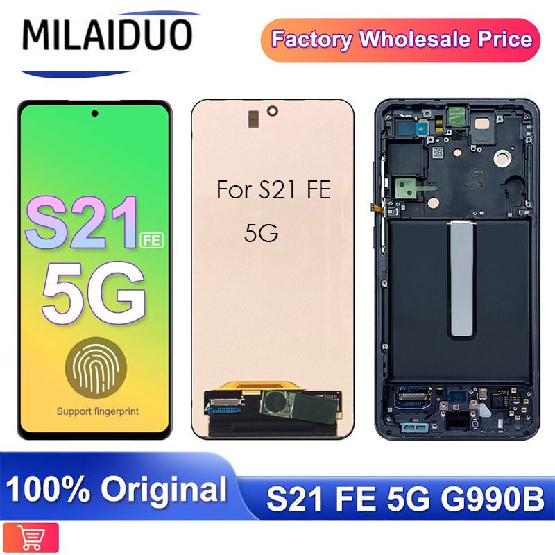 Lcd AMOLED สําหรับ Samsung Galaxy S21 FE 5G หน้าจอสัมผัสสําหรับ Samsung S21 FE LCD Didsplay SM-G990B