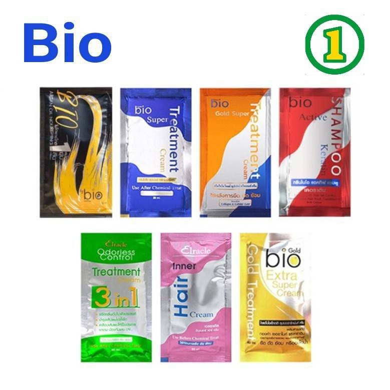 (ซอง) กรีนไบโอ ไบโอ ทรีทเม้นท์  super treatment Bio charcoal Elracle Inner Hair Cream Bio Extra Sham