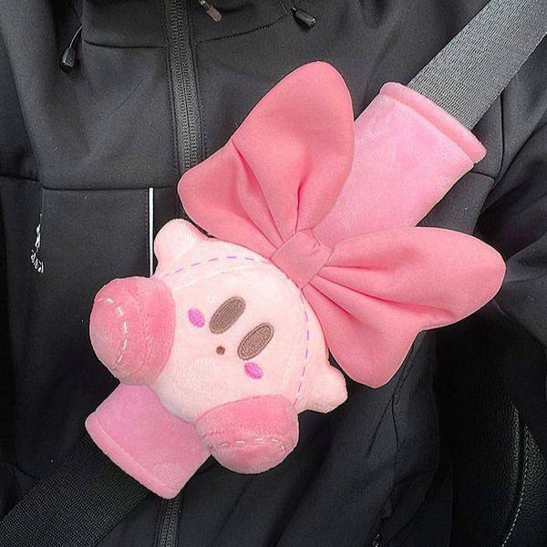 New styles Safety Belt Shoulder Pad Summer Cute Kirby Car Shoulder Shield Safety Belt Decoration Car Safety Belt Cover Cute Car Decoration s51j