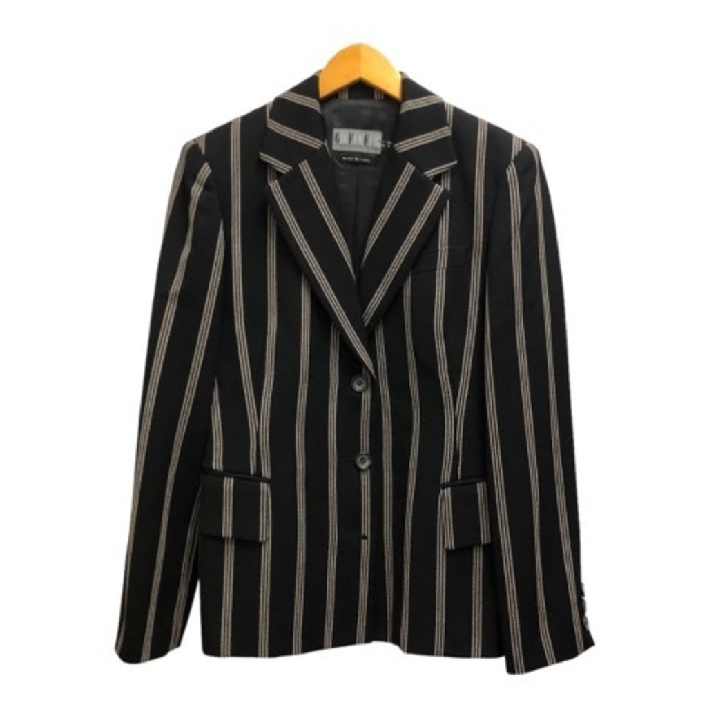 GIANFRANCO FERRE TAILORED JACKET STRIPE BLACK WHITE Direct from Japan Secondhand