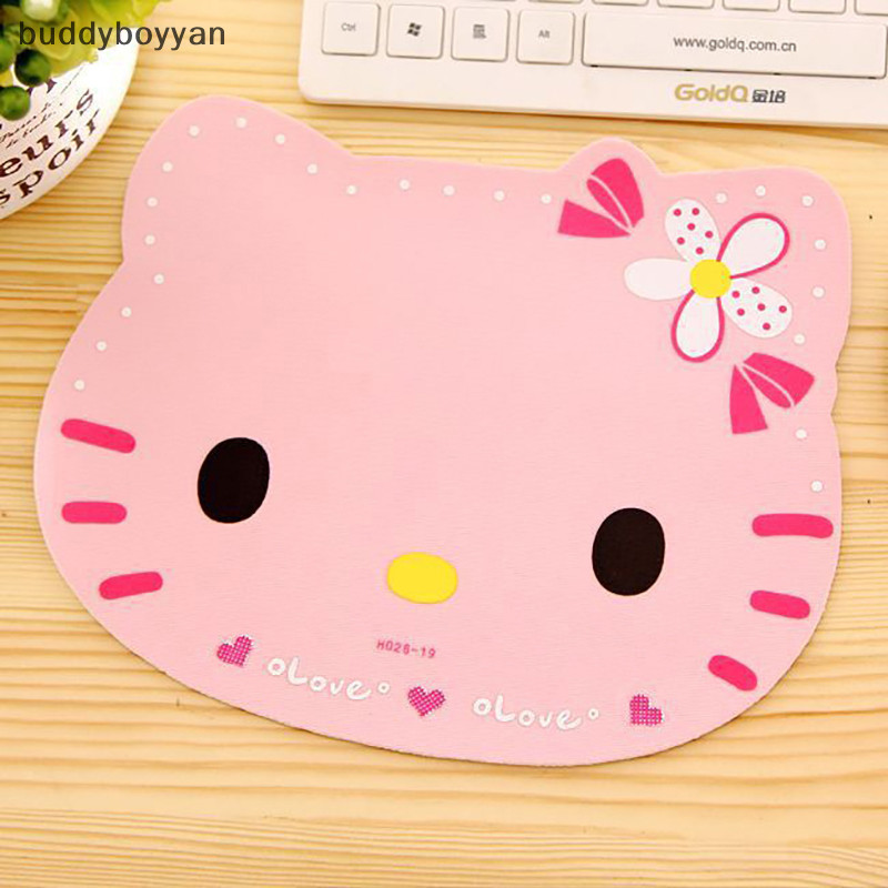 Bbth Sanrio แผ่นรองเมาส์ กันลื่น ลายการ์ตูน Hello Kitty สีดํา สีชมพู สําหรับคอมพิวเตอร์