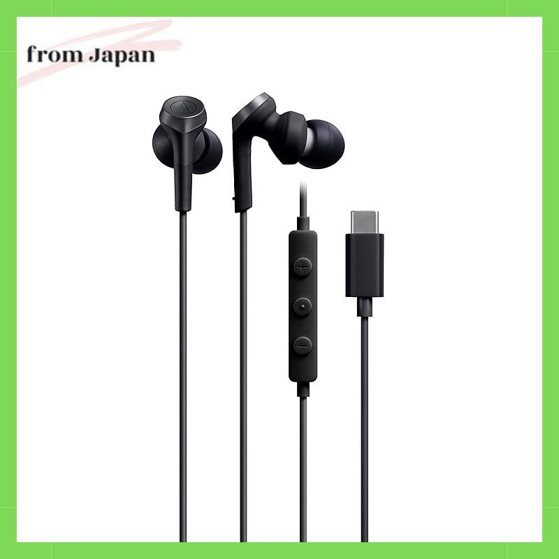 Audio-Technica Ath-Cks330C Bk หูฟังแบบมีสาย 1.2 ม. พร้อมไมโครโฟน Usb Type-C คลองเบส Type Pc Windows Mac Android สีดํา