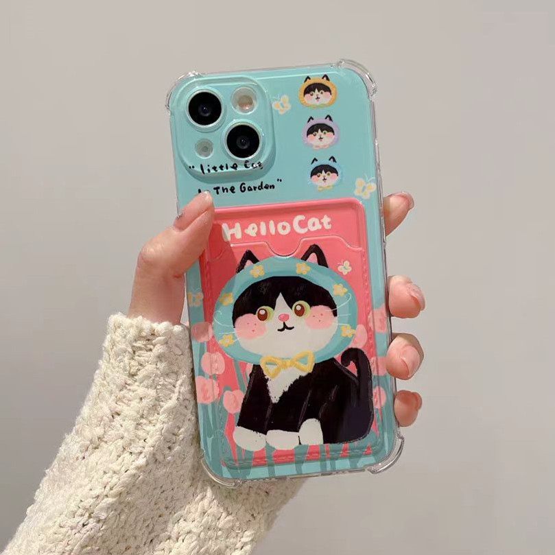 เคสโทรศัพท์มือถือแบบนิ่ม ลายสุนัขน่ารัก พร้อมช่องใส่บัตร สําหรับ Samsung A14 A54 A35 A53 A55 A05 A15 A42 A13 A24 A12 A32 A73 A22 A34 A33 5G A23 A25 4G A21S A50S A10S A03S A30 A50 A20 A10