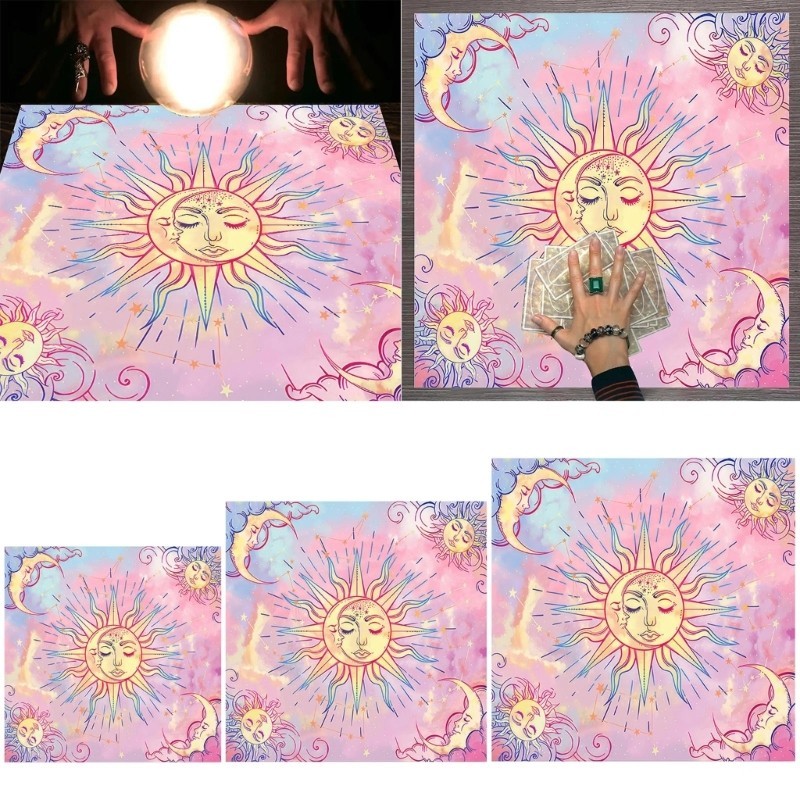 TO Tarot ผ้าปูโต๊ะ Spiritual ผ้า Moon ตารางผ้าสําหรับ Tarot อ่านการรั่วไหลคราบตกแต่งห้องครัว