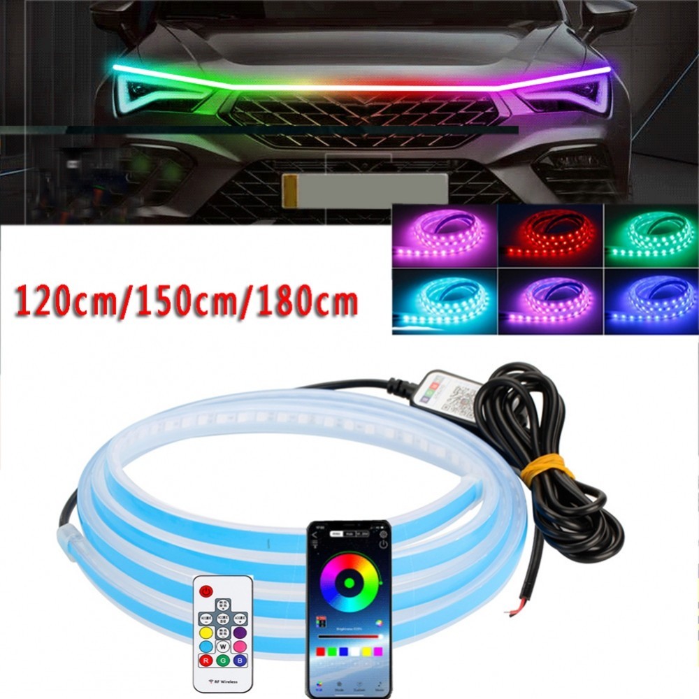Dreamcolor RGB Car LED Hood Light Engine Cover Neon Strip Light APP+Remote IP 68#SUFA